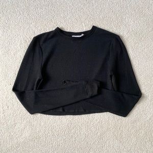 UO Black Long Sleeve Crop Top